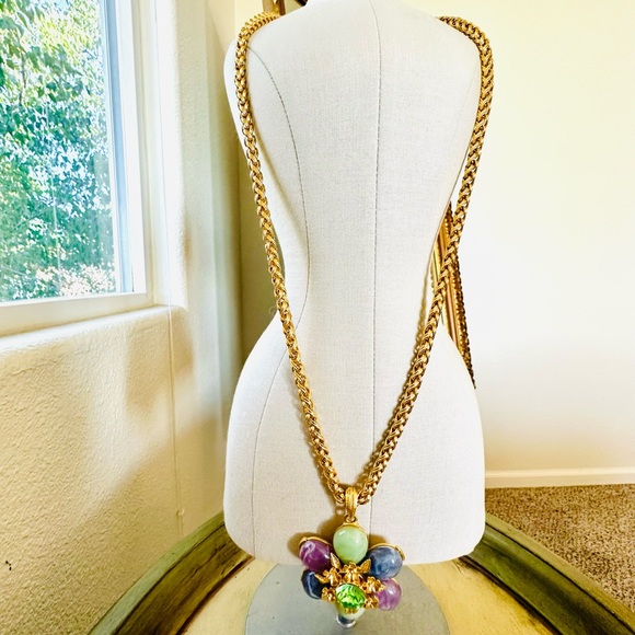 Rare Vintage Signed CRAFT Flower Necklace - Picture 4 of 17